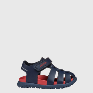 Geox Fusbetto A – Sandalias cangrejeras de agua con velcro niños