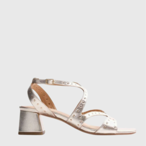 Gioseppo Watate - Sandalias de tacón con tachas y piel metalizada mujer