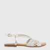 Gioseppo Aidone Plata – Sandalias planas de piel para mujer